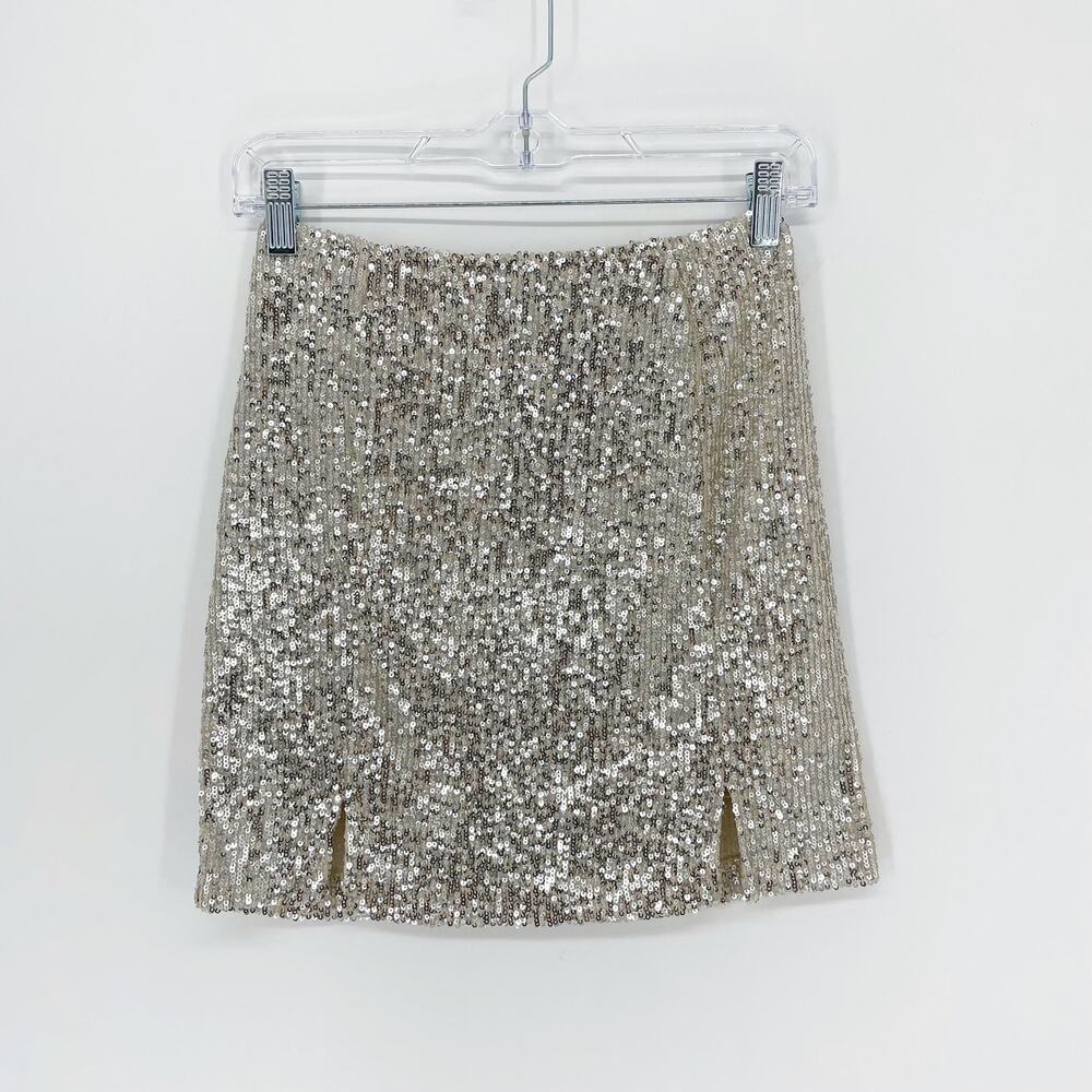 Love On A Hanger Gold Sequin Mini Skirt Size 3